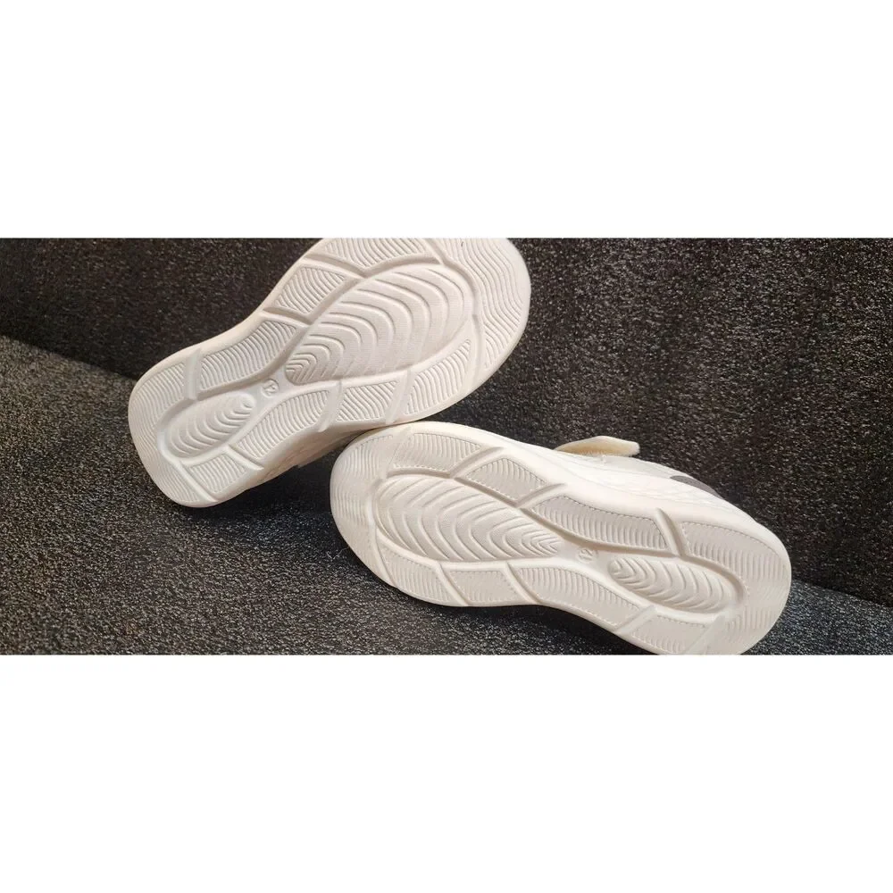 Lily & Dan Kids Sneakers Size 12 White Beige Athletic Shoes New